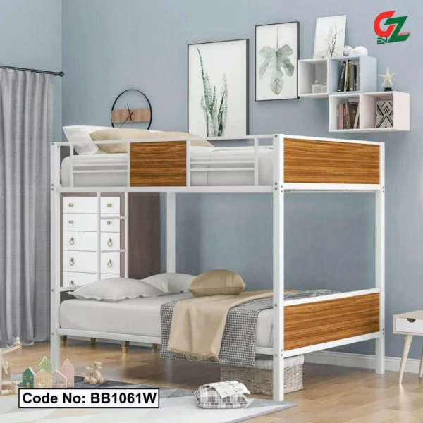 Modern Steel Single Bunk Bed | BB1061W