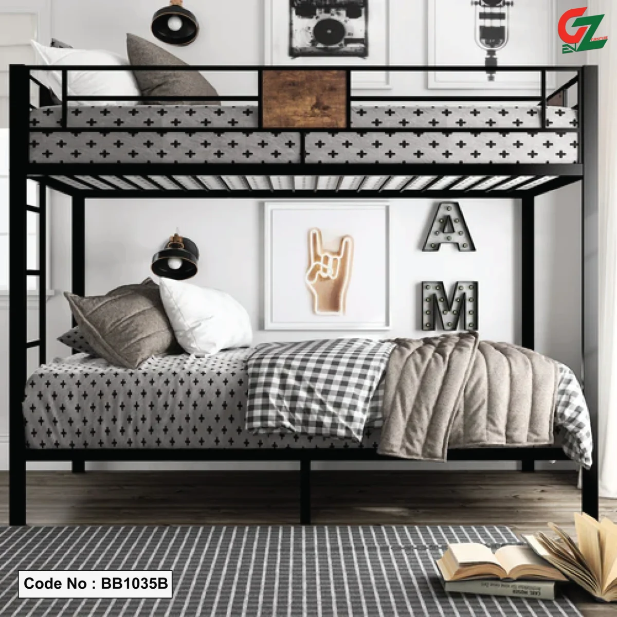single steel bunk bed