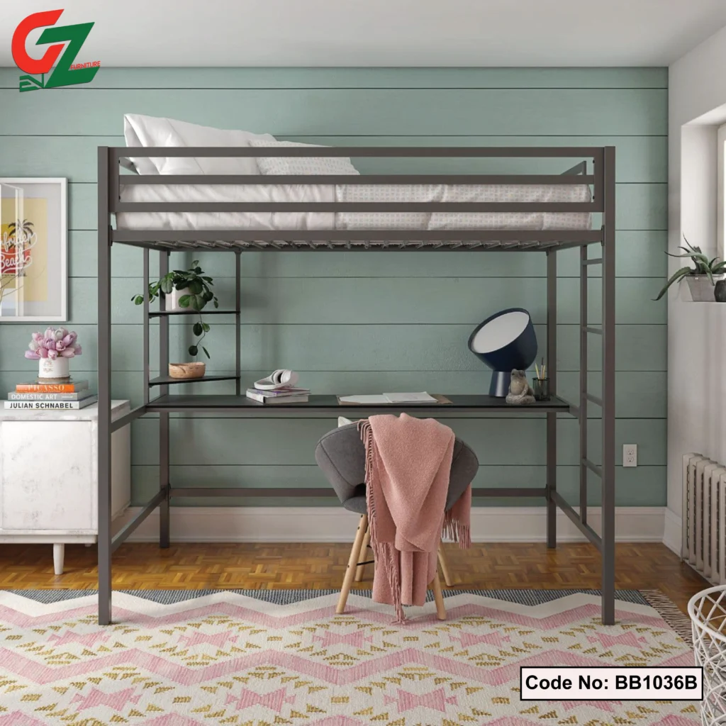 bunk bed with desk