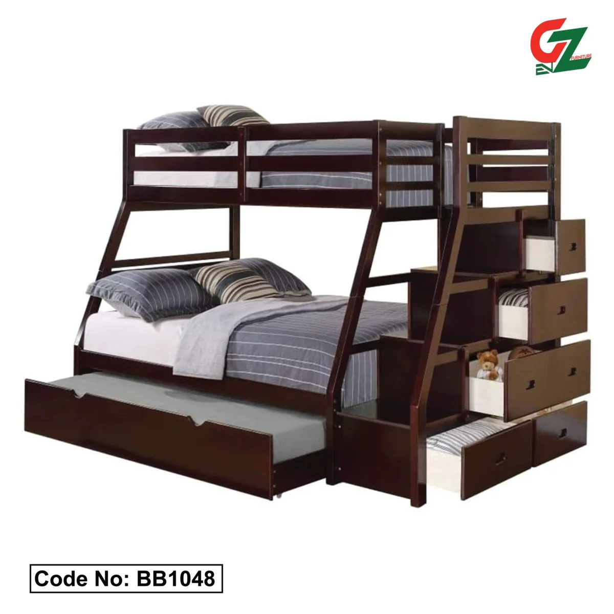 bunk bed with wardrobe