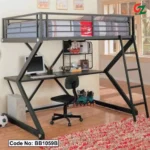 Steel Bunk Bed with Desk