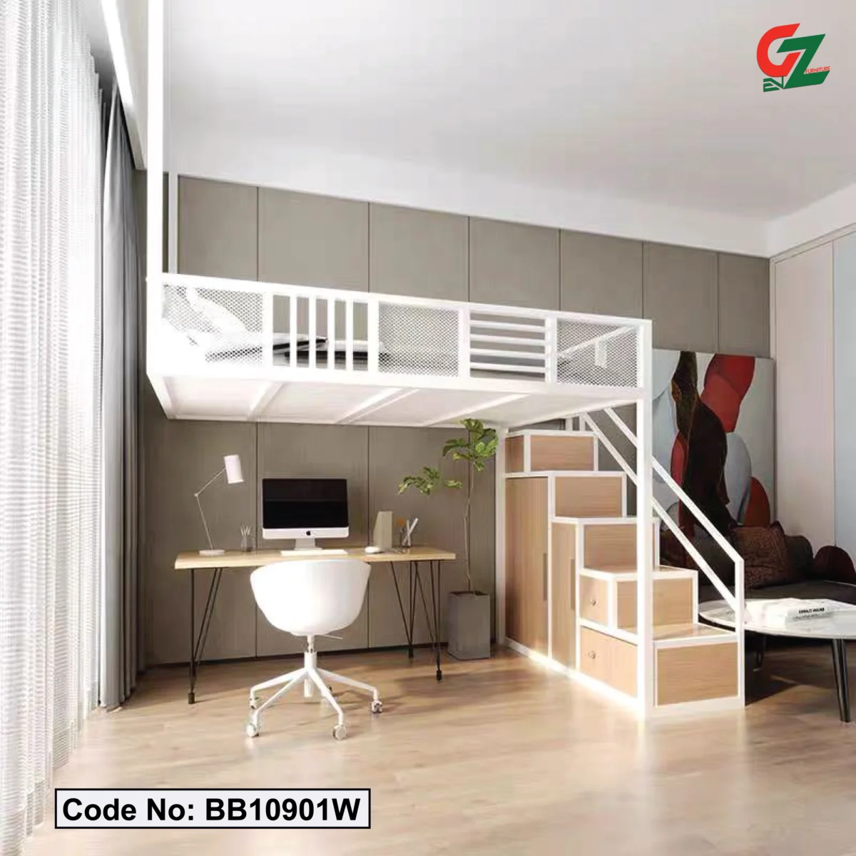 New Design Modern Industrial Loft Bed
