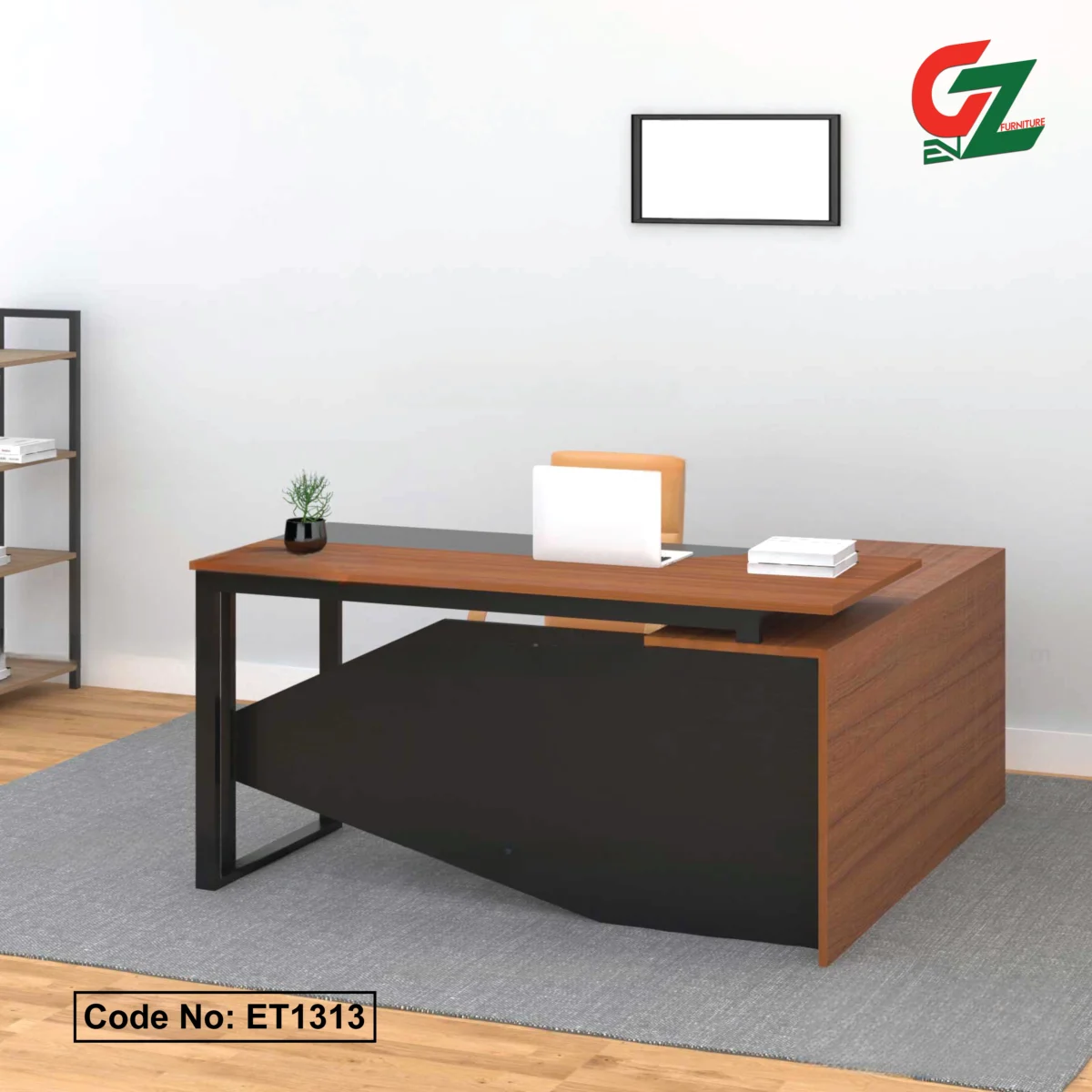 Stylish Executive Table With Side Table