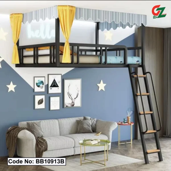 Home Wall Hanging Iron Small Loft Bed Multifunctional Creative Space Saving