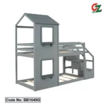 Modern Twin Over Bunk Bed with Storage