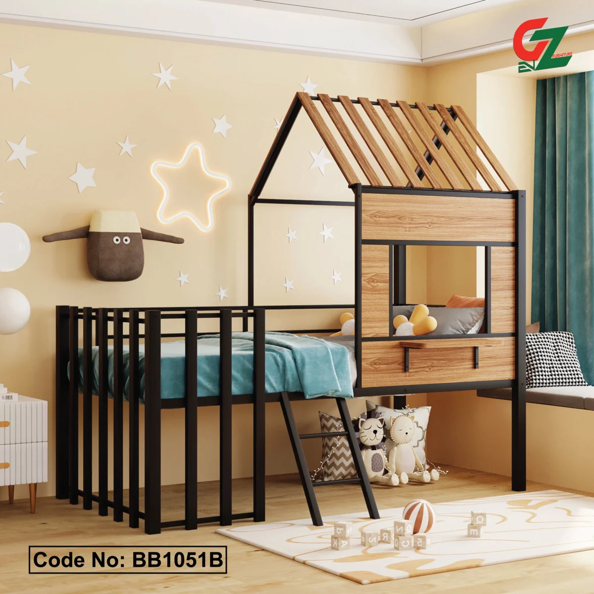 Space-Saving-Bunk-Beds-with-Built-In-Drawers