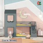Twin Over Bunk Bed with Storage
