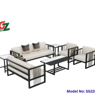 New Style Steel Sofa Set SS2202 with Greek Key cutout in [color] for home and office